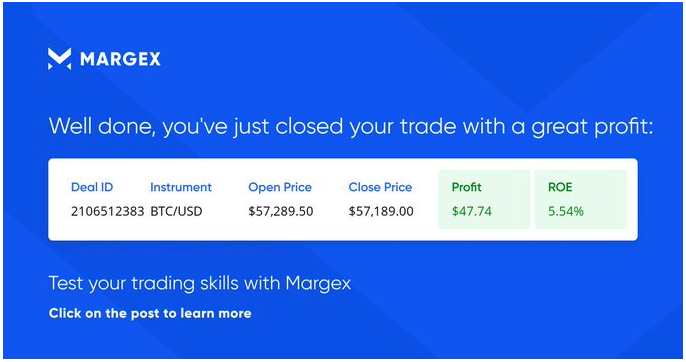 Quick trade on Margex